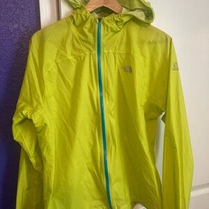 The North Face Lime Green Hooded Shell Jacket
